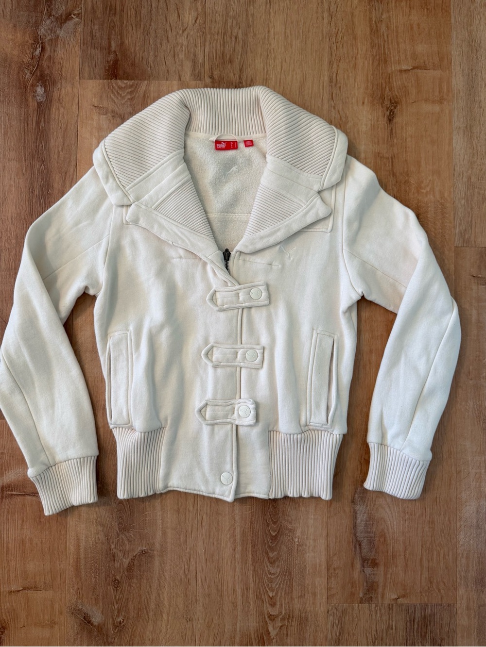 Vintage PUMA Duffle Sweat Jacket Women’s Fleece Toggle Rare